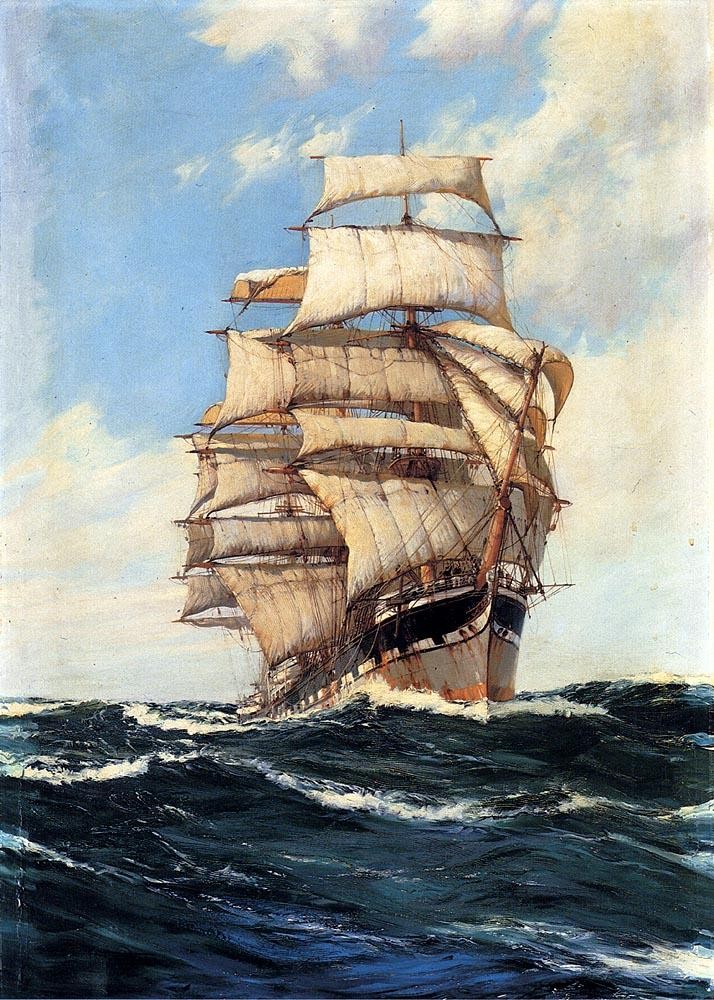 Montague Dawson The Clan McFarlane On High Seas